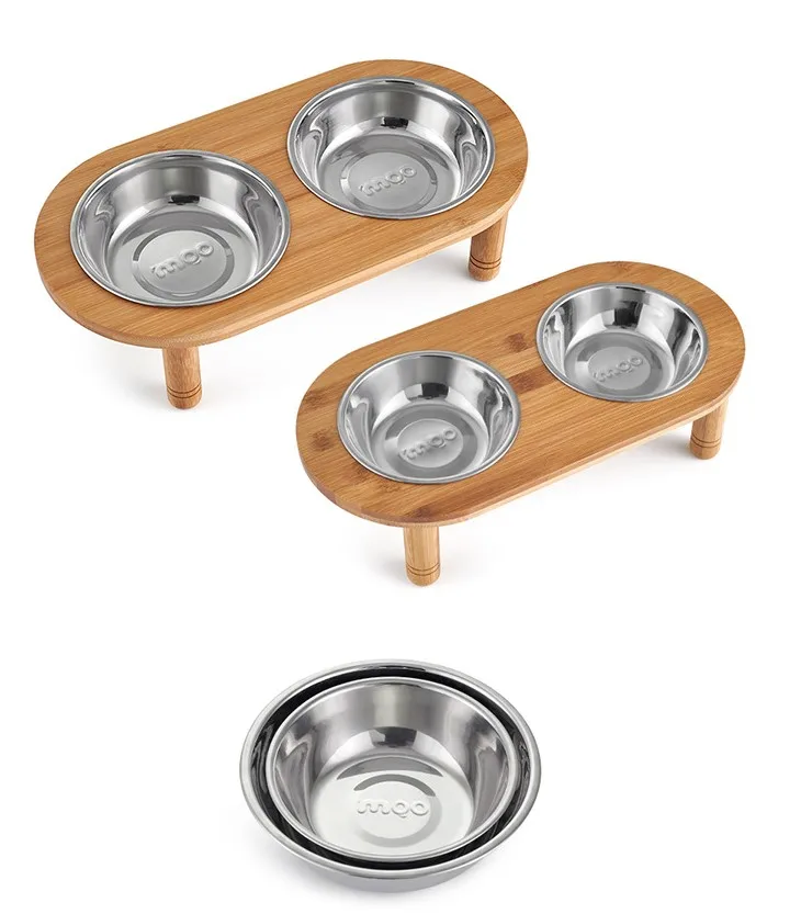 Wooden Bamboo Stand Dog Cat Pet Bowl Buy Eco Dog Bowl,Stainless Steel