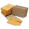 Custom rigid kraft cardboard paper envelope with string