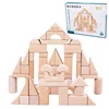 55 pieces Wholesale Custom Wooden Children Intelligent Building Blocks Wood Toys for Crafts