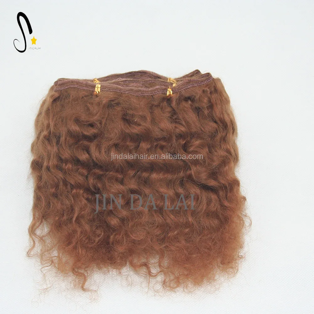 Wholesale 100 Percent Mohair Weft For Doll Real Angora Wool Hair Doll Wig Deep Wavy Mohair Weft