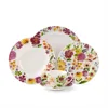 Custom design 30pcs flower painting porcelain dinner set for 6 people