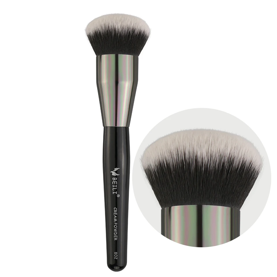 

BEILI Black Big Cream Founadaion big Flat face high end make up brushes Soft Synthetic Hair Private label accepted New materials