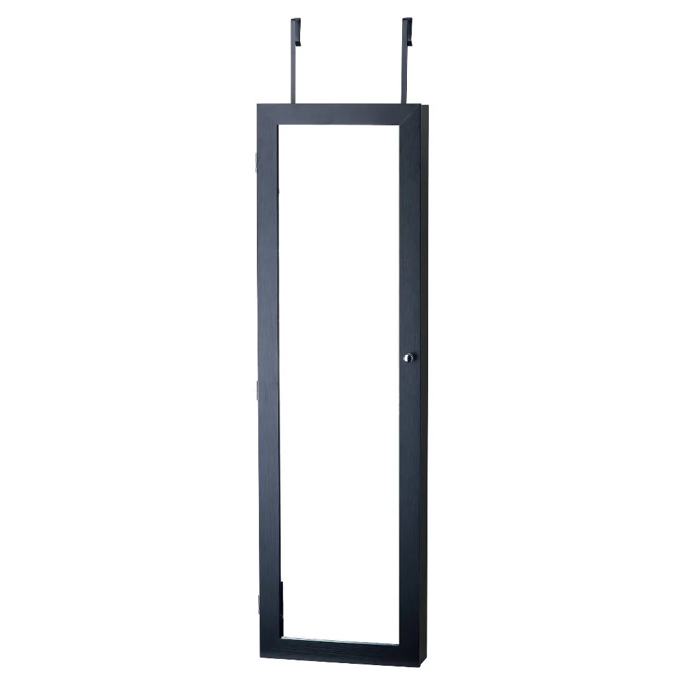 Pas cher chambre sur la porte noir armoire à bijoux avec miroir ...