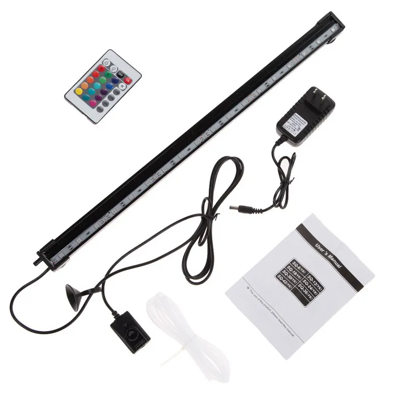 Remote 12-46CM 5050 RGB LED Aquarium Fish Tank Submersible Air Bubble Lamp light