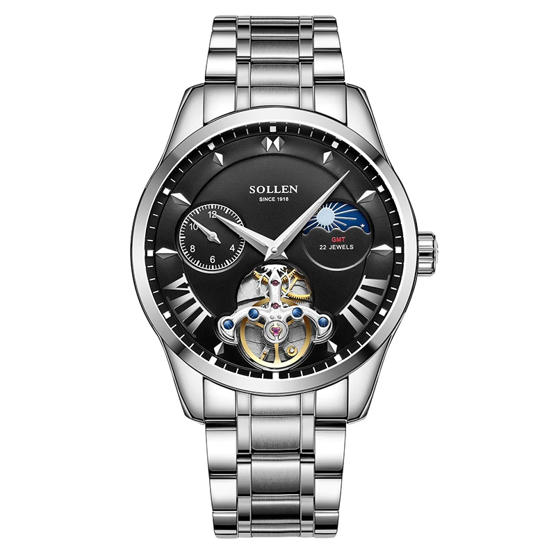 

SOLLEN automatic mechanical watches men's luminous waterproof watches wholesale automatic luxury wristwatches, 5 colors