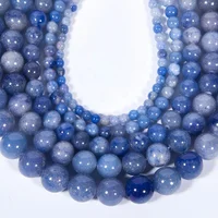 

Natural Blue Aventurine Gemstone Smooth Round Stone Loose Beads For Jewelry Making 4mm 6mm 8mm 10mm 12mm