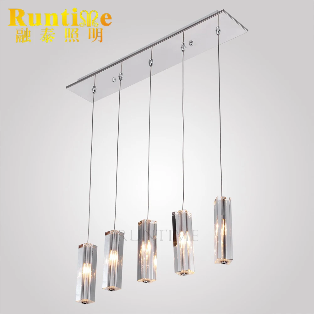 Pendant Light With K9 Crystal Drop Island Lights Stainless K9 Crystal Drop Island Pendant Lights