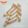 Premium crystal stainless steel welded rose quartz roller massage Tool Set For Face