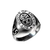 custom silver stainless steel mens crest signet ring