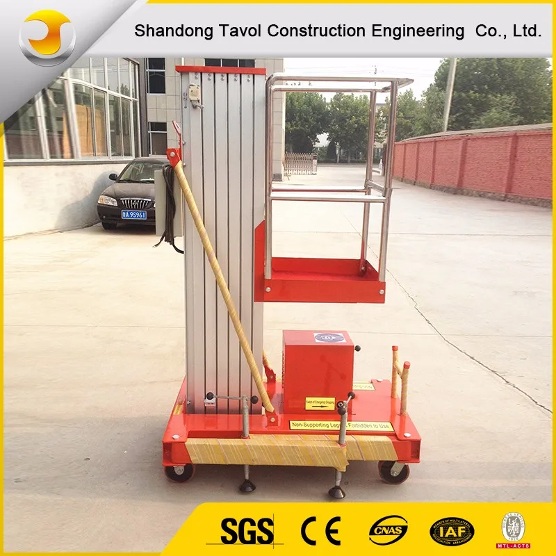 Vertical Manual Single Mast Aluminum Alloy Lift Hydraulic Portable One