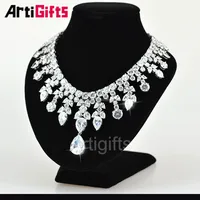 

Luxury Diamond Necklace Designs White Gold Plating Cubic Zirconia Diamond wedding necklace jewelry