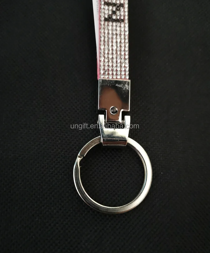 Wholesale Pu Keychain With Rhinestone Wristlet Keychain With Custom