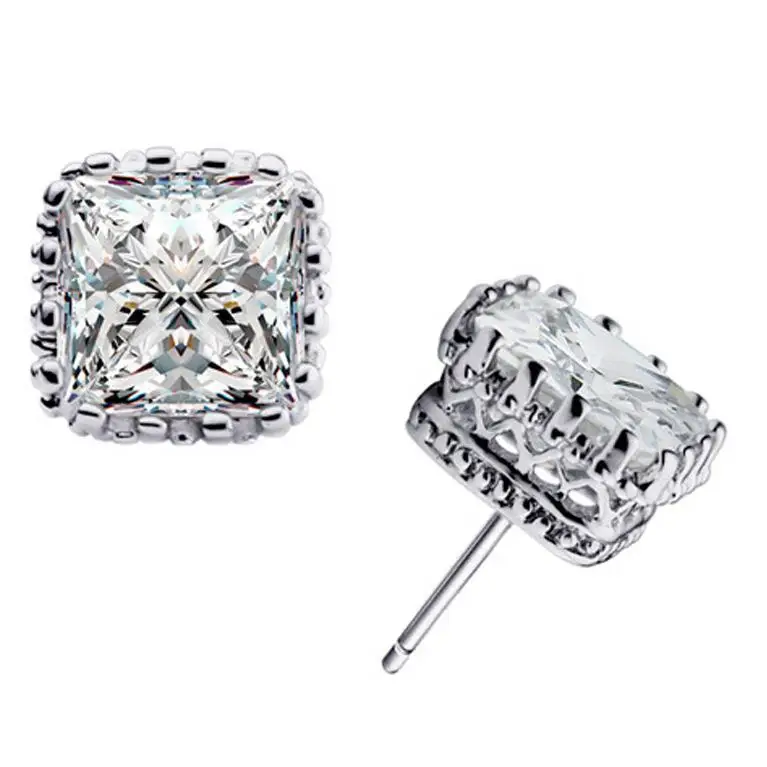 

Shiny zircon earrings for men and women Crown stud earrings, N/a