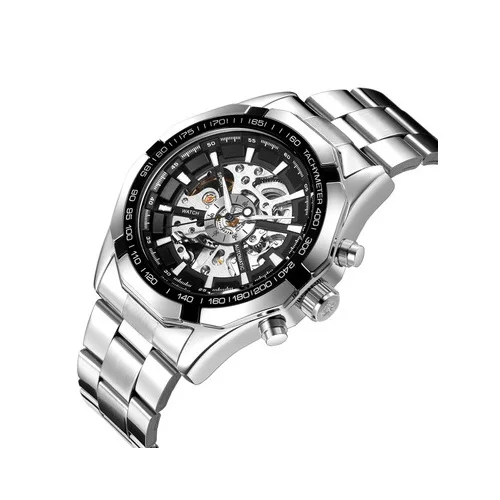 

OEM Top Brand Luxury Skeleton Clock High quality mechanical watches Automatic Mechanical Watch vintage Man Watch, 2 colors are available