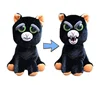 Feisty Pets 8'' plush black Cat stuffed black cat animal-adorable-funny -creative face cange expression toy
