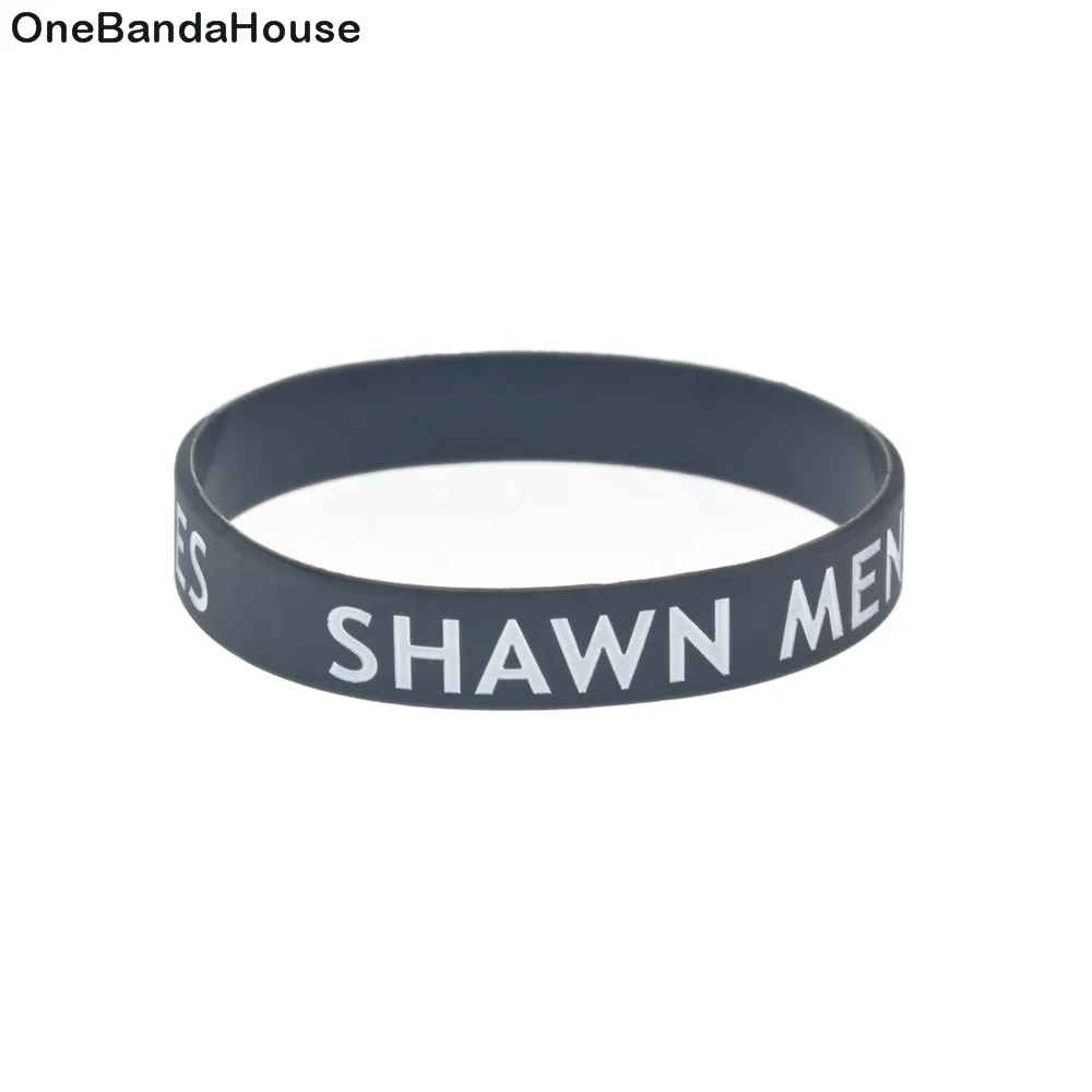 

50PCS SHAWN MENDES Silicone Wristband Music Bracelet Adult Size, Pink, gray