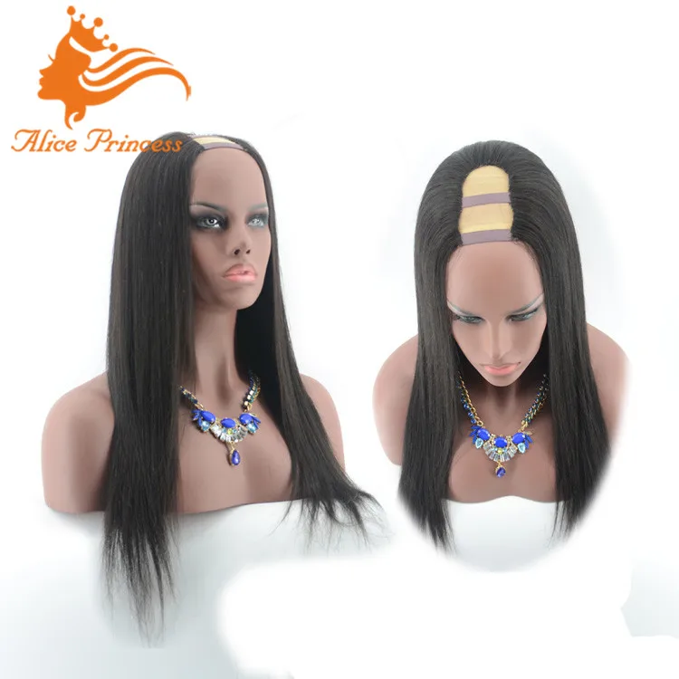 

Full Cuticle Best Natural Color 100% Unprocessed Virgin Human Hair U Part Wig Remy Hair Lace Wig