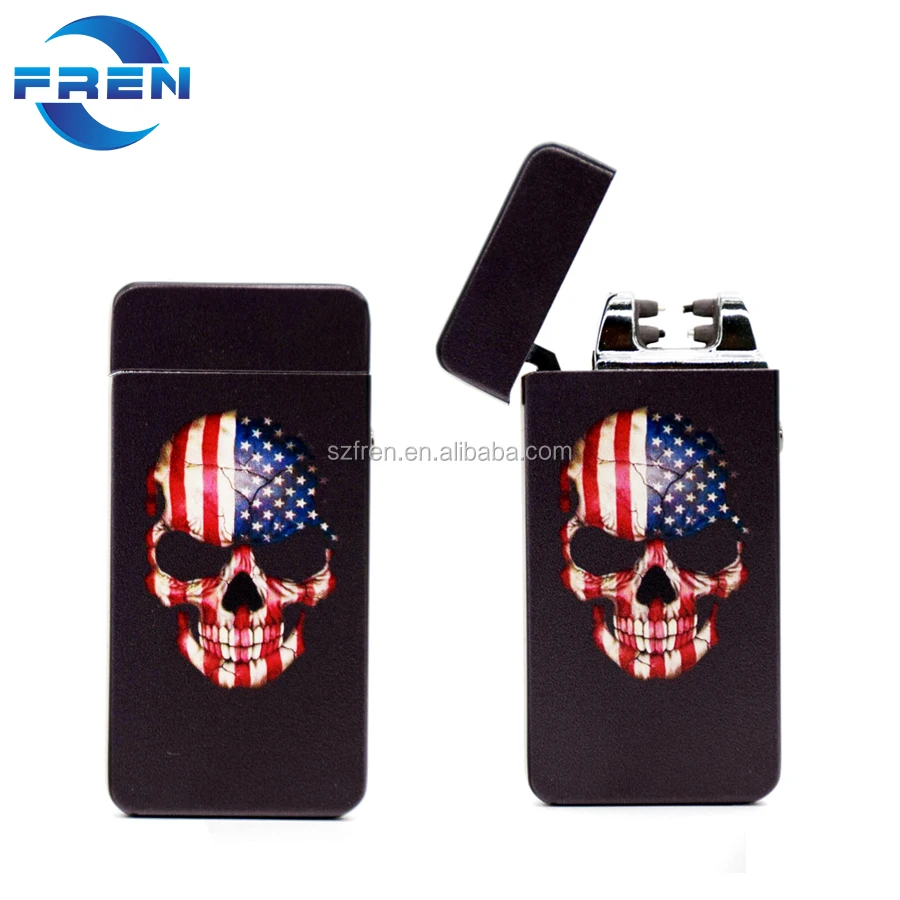 FREN High quality Metal colorful plasma arc usb chargeable lighter