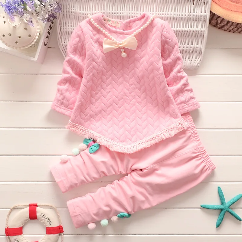 

2018 new autumn Korean girls cotton long-sleeved children's suit children's clothing, Pink purple
