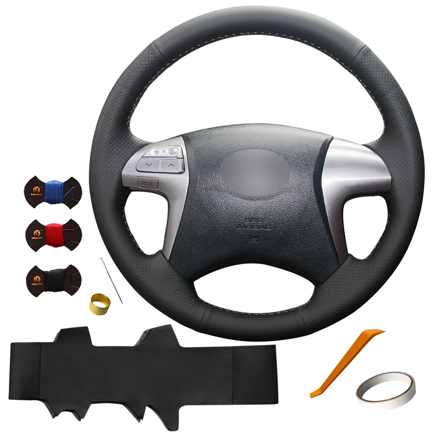 

Hand Sewing PU Leather Black DIY Steering Wheel Cover For Toyota Highlander Camry 2007 2008 2009 2010 2011 2012 2013 2014