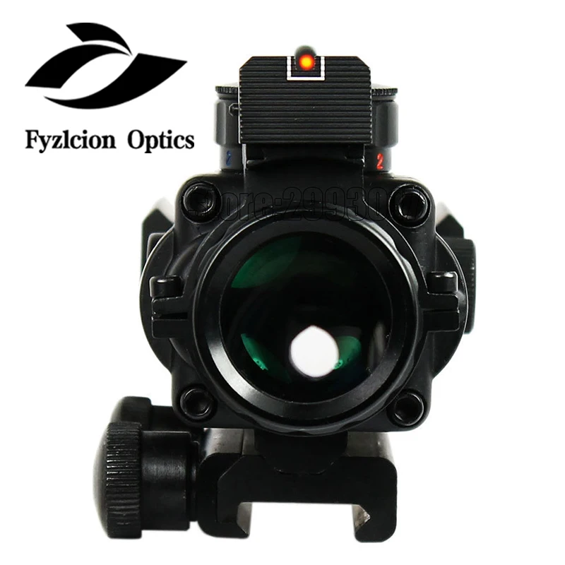 

Fyzlcion 4X32Rifle Scope W Red/Green Fiber Optic Sight Tri-illuminated Ballistic Reticle Riflescope for Hunting Rifle A Air Gun