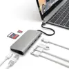 Custom Logo Portable OEM 6 in 1 3.0 type C USB HUB RJ45 ethernet network WITH TF USB