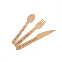 

Eco-friendly Compostable Disposable Wooden Utensils 100Forks 100Spoons 100Knives