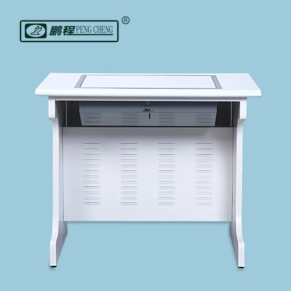 
Hide Away Metal Safety Box LCD Monitor Rolled Flip Up Computer Desk Furniture 