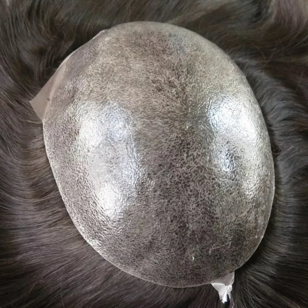 

Hot Selling Injected Super Thin Skin Base Toupee For Black Men Human Hair Replacement System Real European Hair Injection Poly