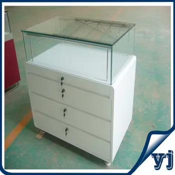 Economy Drawer Cabinet Framless Glass Top Mdf Jewellery Counter