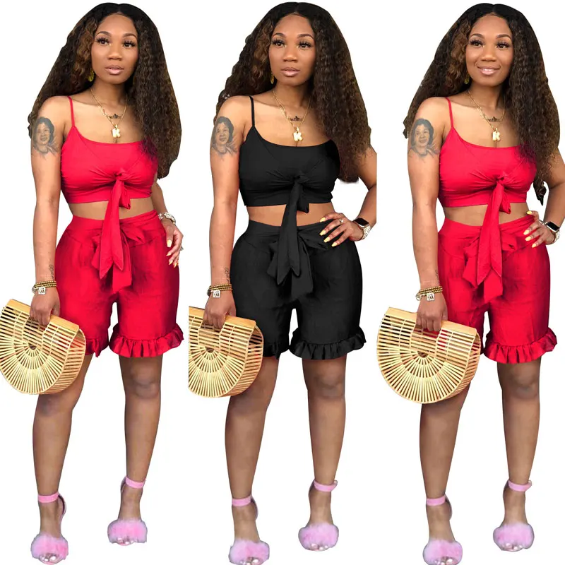 

90622-MX58 2 colors short sets summer ruffles women jumpsuit