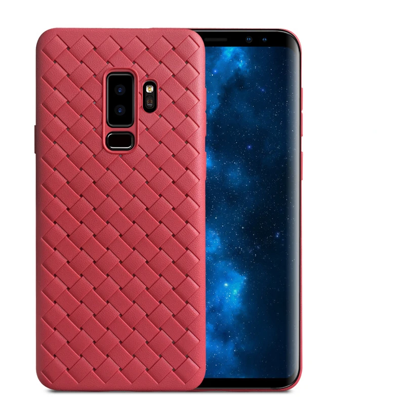 

2018 New Heat Dissipation Weave Texture Flexible Soft TPU Phone Protective Case Cover For Samsung Galaxy S9 Plus, 6 colors;as the picture shows