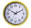 24 hour analog wall clock, yellow 60 second wall clock