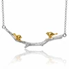 2019 women jewelry gold plating 925 silver bird branch necklace