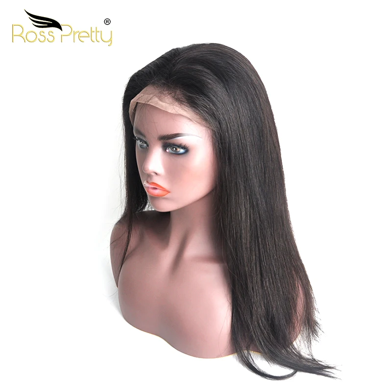 

Ross Pretty Full Lace Straight Human Hair Wig Free Human Hair Full Lace Wig Sample Sanggul Wig, Natural black