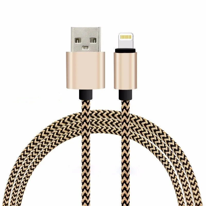 

wholesale high quality 1m nylon Braided 2.6A fast charger micro usb data 8pin electrical cable wire for iphone 7/8/XR/XS ios 11, Black;white;gold green blue green