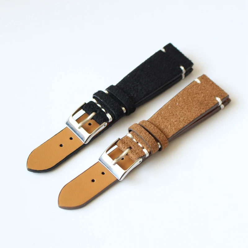 18/20/22mm Waterproof Men Watch Straps Bands Genuine Leather Watch