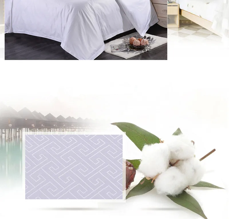 Star Hotel Linen 100% Cotton 60S Maze Pattern Jacquard Bedding Set