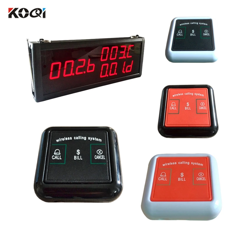 

433.92MHz Waterproof Button Wireless Table Calling Waiter Electronic Call Bell Server Pager System for Sestaurant