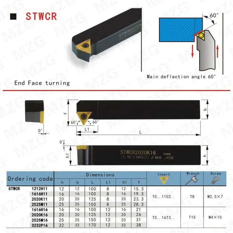 10p TCMT110204-PR 6115 Insert 1P STFCR1212H11+STFCL CNC Boring Bar Tool Holder 