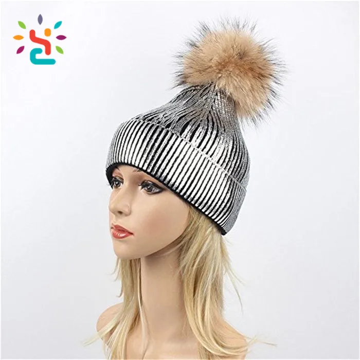 sparkly bobble hat womens