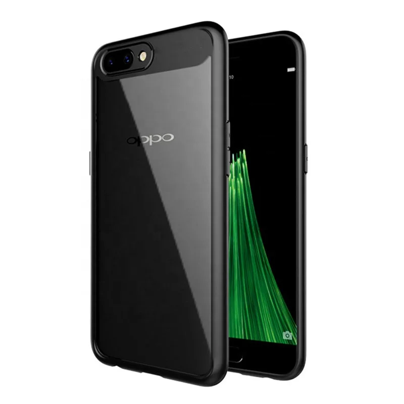 

Free Shipping Phone Accessories Case Hard Acrylic Case Transparent Back Compatible with OPPO R11 Case, Black