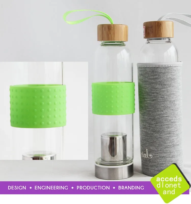 Factory Price 12oz Glass Water Bottle With Silicone Sleeve Buy 12oz