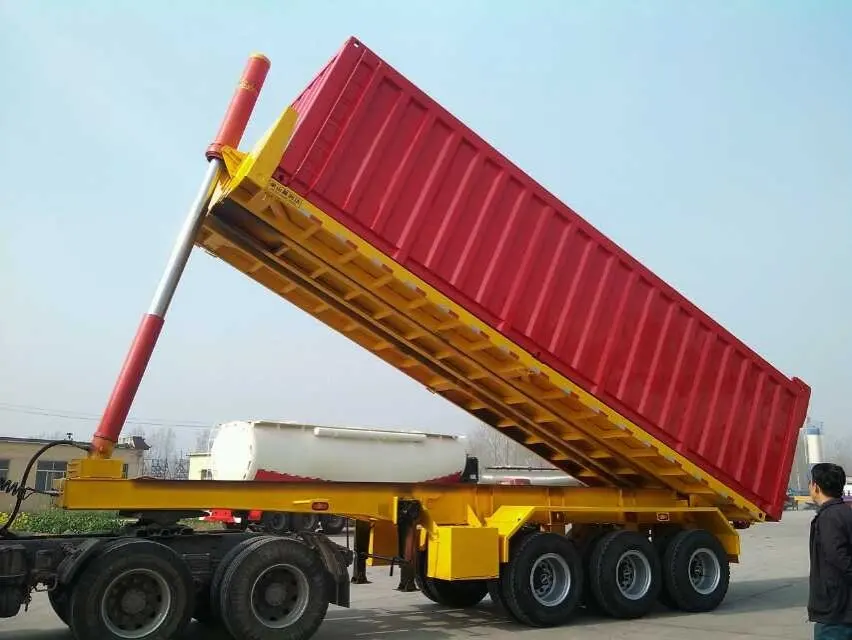 China Made 3 Axles 60 Ton Rear Dump Semi Trailer For Sale