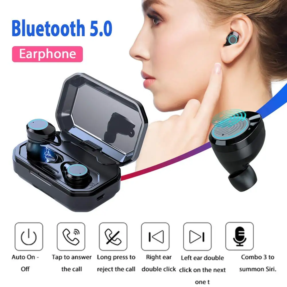 Good price x6 waterproof HD sound bass TWS 5.0 wireless sport headphone earphone with microphone