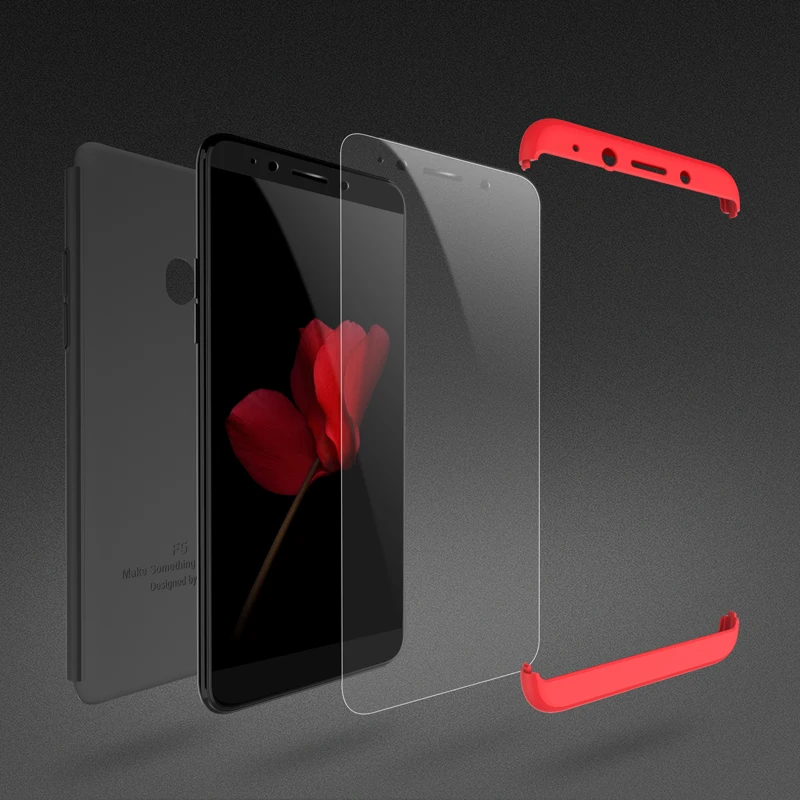 2018 hot sell 360 cover Removable 3in1 Hard PC Shield Back Cover Case for OPPO F5 phone cases