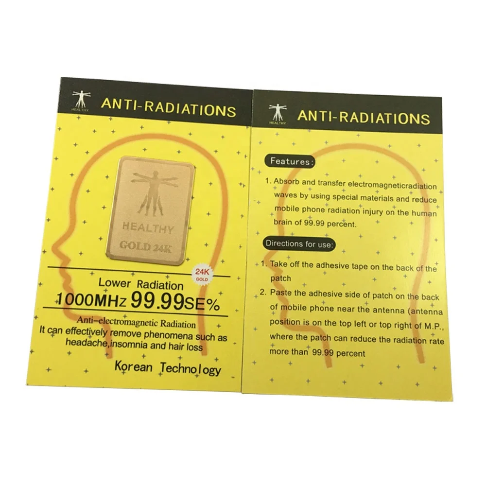 
24K Gloden Anti Radiation Sticker for Mobile Phone Radiation Shield EMF Against 