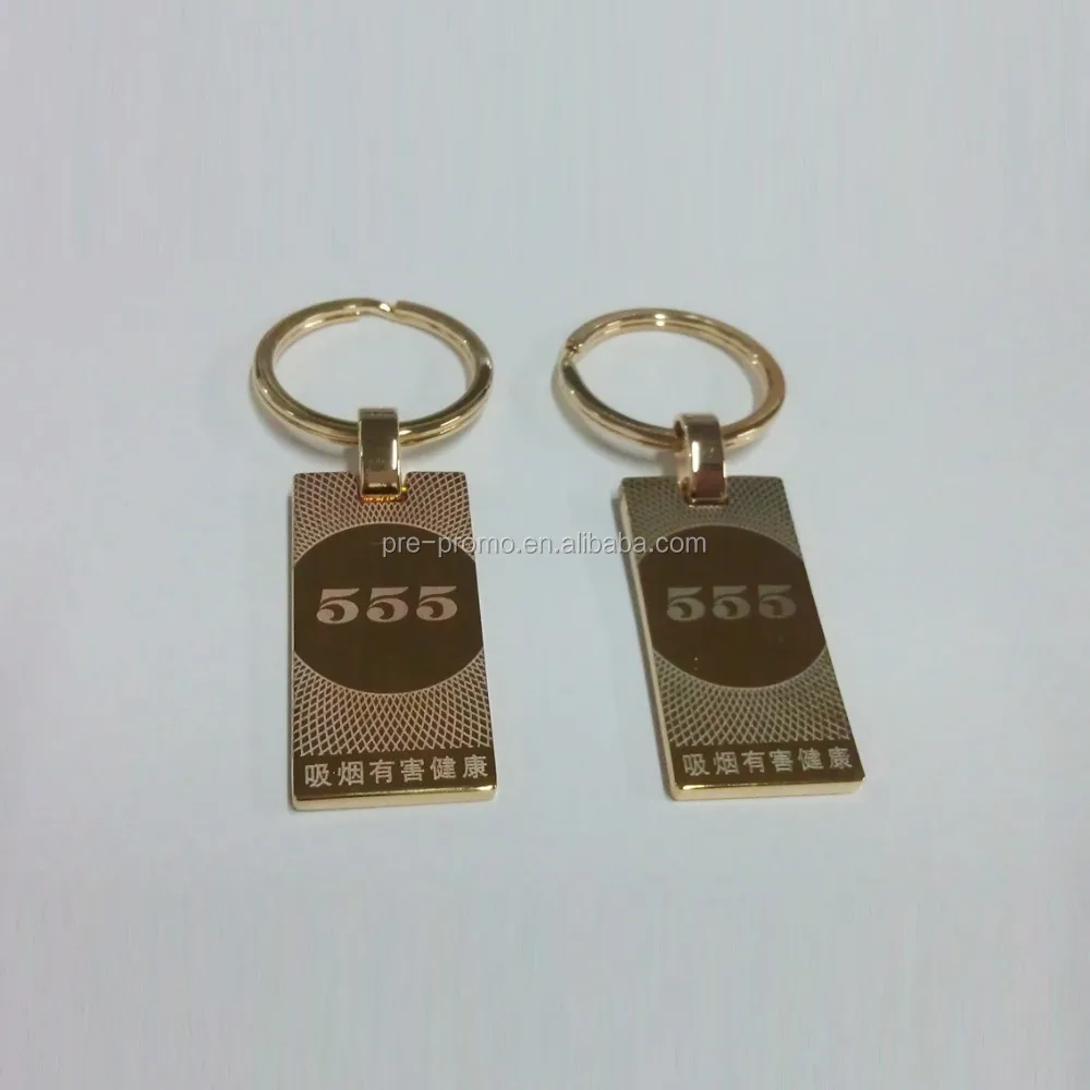 
Gold color finishing rectangular trinket key holder with laser engraving logo 