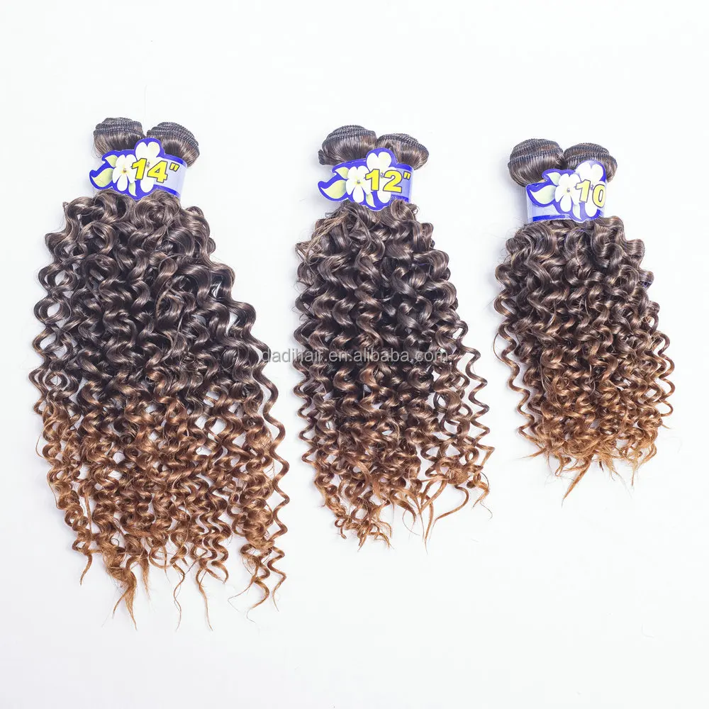 

chinese wholesale xuchang factory New product ombre color water wave remy synthetic curly hair bulk t1b350, All colors are available