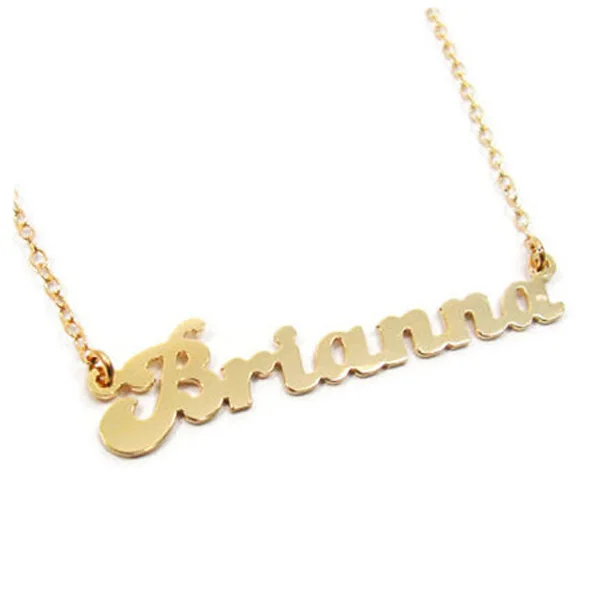 

wholesale fashion jewelry alloy gold plate custom name necklace